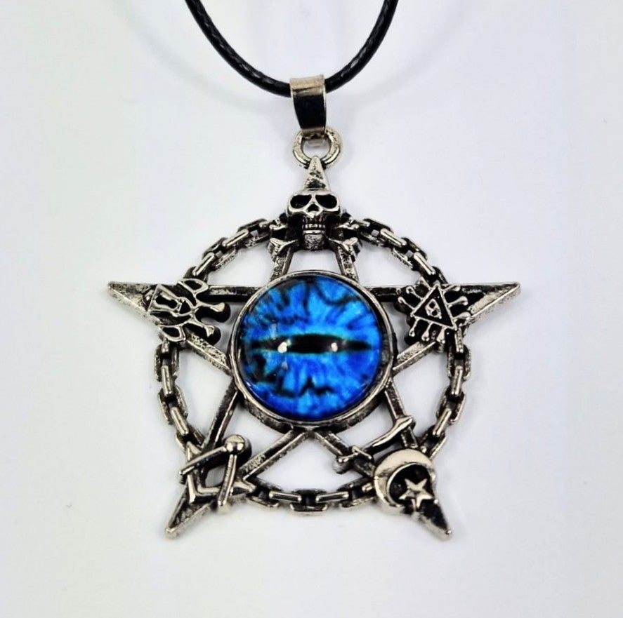 #8 Necklace - Blue Eye Pentagram
