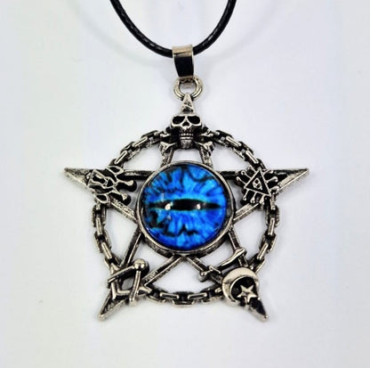 #8 Necklace - Blue Eye Pentagram