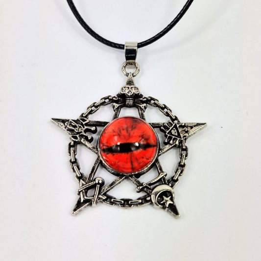 #6 Necklace - Red Eye Pentagram